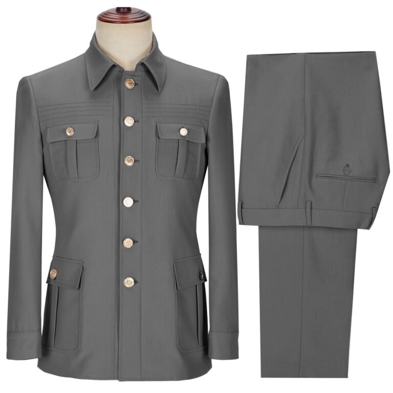 Ceehuteey Stylish Men’s 2 pieces Mens Suit Spread Collar Flat Tuxedos (Blazer+Pants)