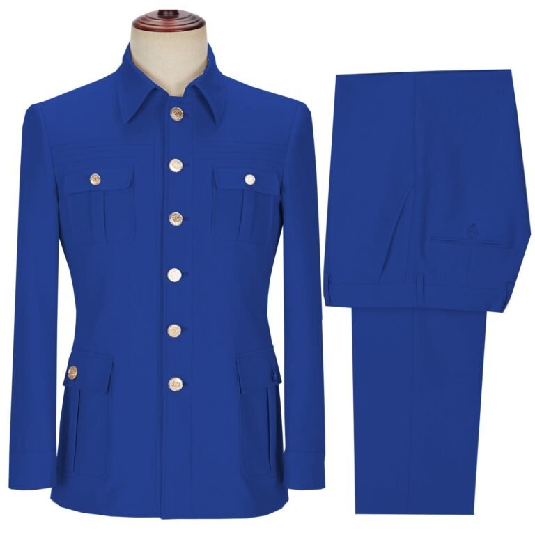 Ceehuteey Stylish Men’s 2 pieces Mens Suit Spread Collar Flat Tuxedos (Blazer+Pants)