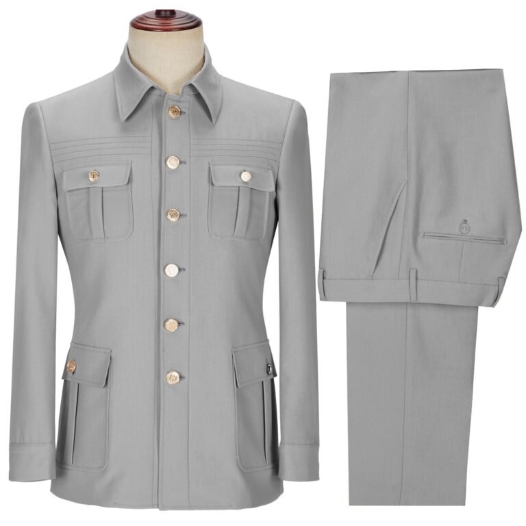 Ceehuteey Stylish Men’s 2 pieces Mens Suit Spread Collar Flat Tuxedos (Blazer+Pants)
