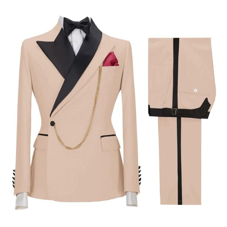 Ceehuteey Stylish Mens Suit 2 Pieces Peak Lapel Blazer For Wedding