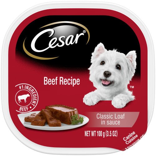 Cesar, Cesar Classic Loaf in Sauce Adult Wet Dog Food, Beef, 24Each/3.5 Oz, 24 Pack