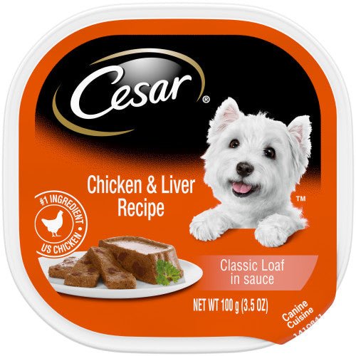 Cesar, Cesar Classic Loaf in Sauce Adult Wet Dog Food, Chicken & Liver, 24Each/3.5 Oz, 24