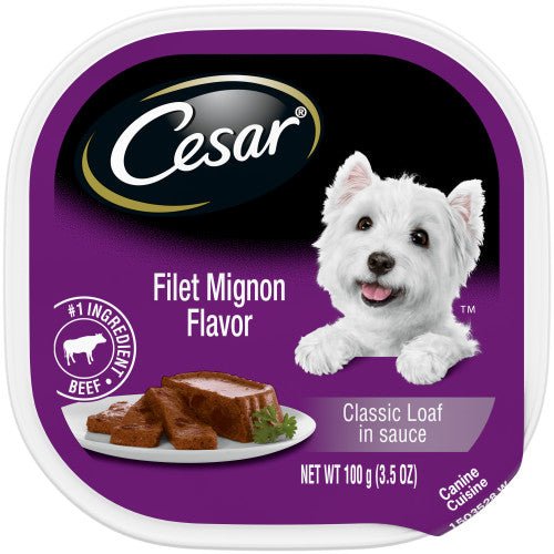 Cesar, Cesar Classic Loaf in Sauce Adult Wet Dog Food, Filet Mignon, 24Each/3.5 Oz, 24