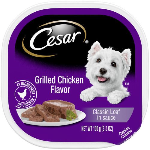 Cesar, Cesar Classic Loaf in Sauce Adult Wet Dog Food, Grilled Chicken, 24Each/3.5 Oz, 24