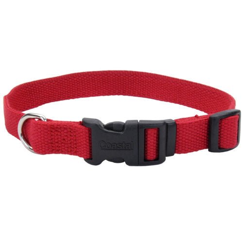 Coastal Pet, New Earth Soy Soy Adjustable Dog Collar, Cranberry, 1 Each/3/4 In X 12-18 in