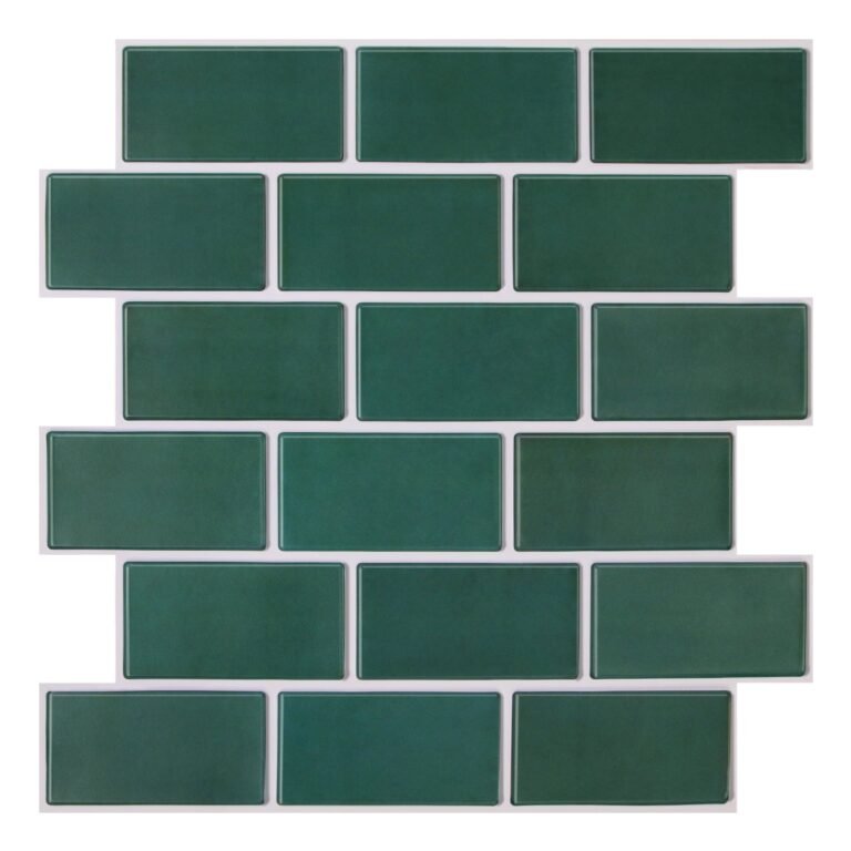 3D Green Subway Peel and Stick Wall Tile