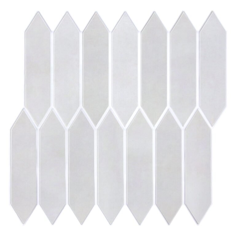 3D Mist Gray Elongated Hexagon Peel and Stick Wall Tile