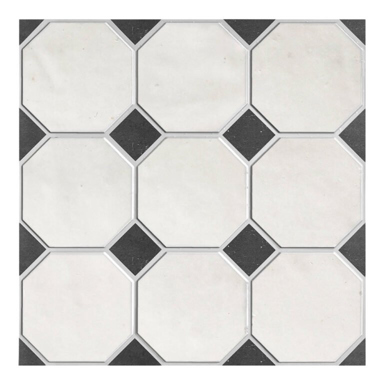 3D White and Black Geometric Peel and Stick Wall Tile