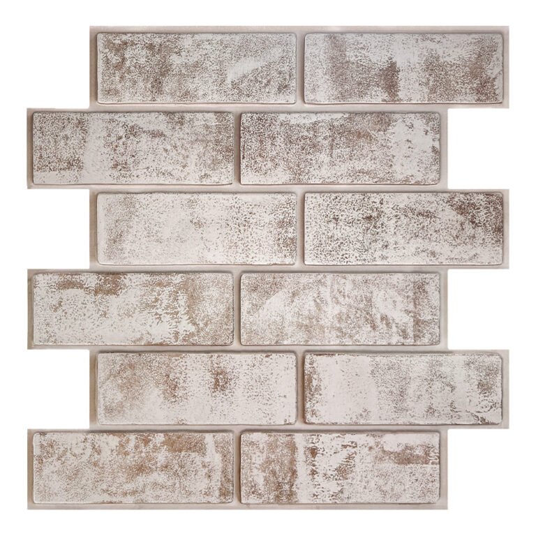 3D Whitewash Faux Brick Peel and Stick Wall Tile