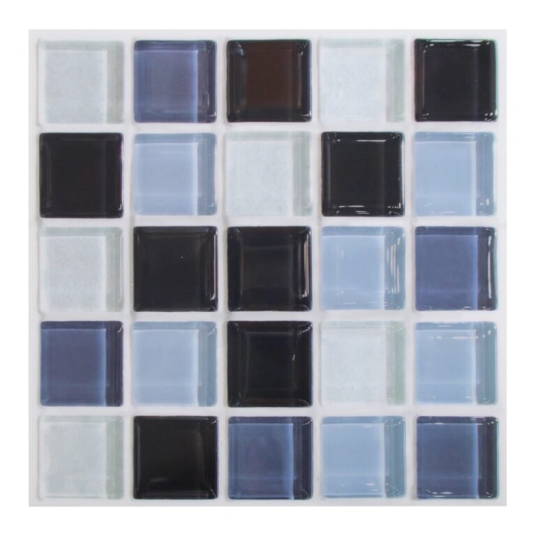 Black and Blue Mosaic Peel and Stick Tile Stickers