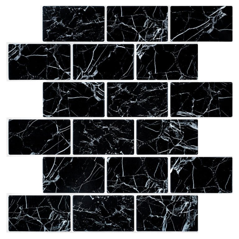 Black Marble Subway Peel and Stick Backsplash Tile