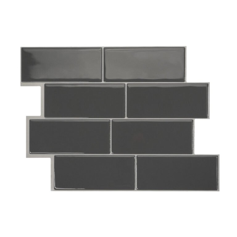 Dark Gray Metro Subway Peel and Stick Backsplash Tile