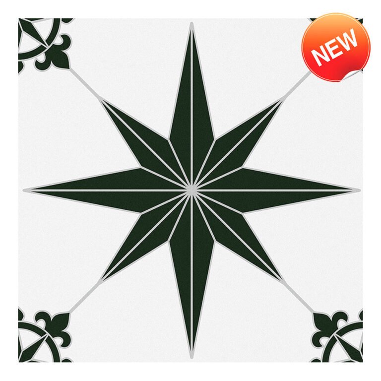 Green Star Peel and Stick Vinyl Floor Tile Sticker