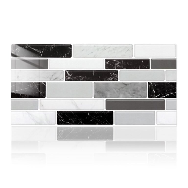 Grey and Black Marble Peel and Stick Tile Stickers
