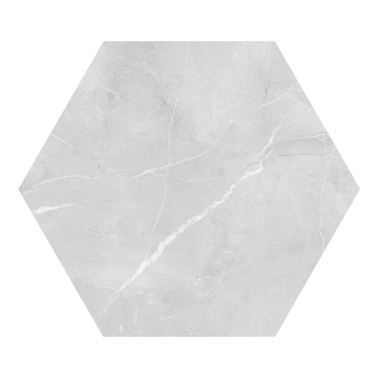Grey Marble Hexagon Peel and Stick Vinyl Floor Tile Sticker
