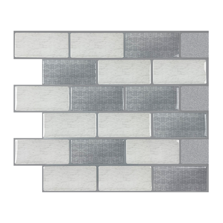 Silver White Subway Peel and Stick Backsplash Tile