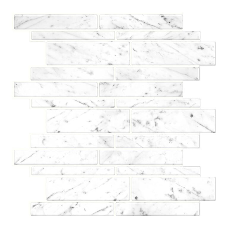 White Carrara Marble Mosaic Peel and Stick Backsplash Tile
