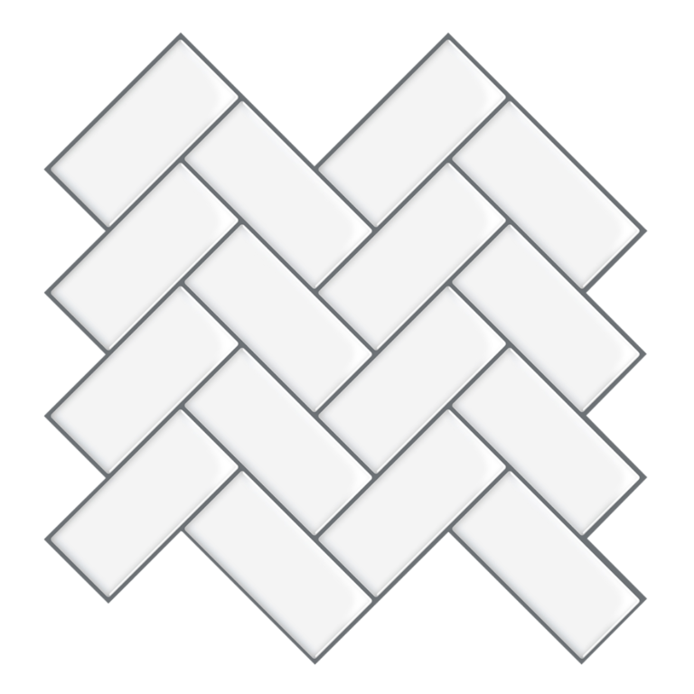 White Herringbone Peel and Stick Backsplash Tile