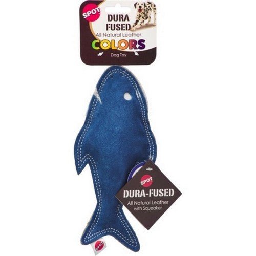 Doc and Phoebes, Dura Fuse Leather Fish Dog Toy Assorted, 1 Count / 7 Inches
