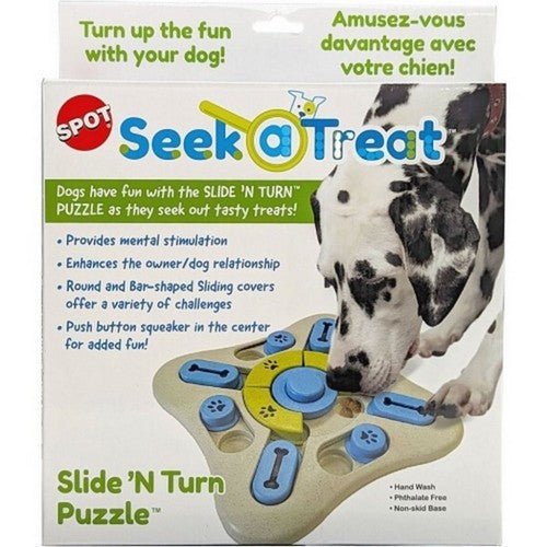 Doc and Phoebes, Seek A Treat Slide N Turn Puzzle Dog Toy, 1 Count