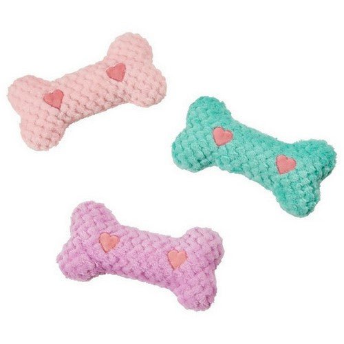Doc and Phoebes, Soothers Warm Hug Bone Dog Toy Assorted, 1 Count / 9 Inches