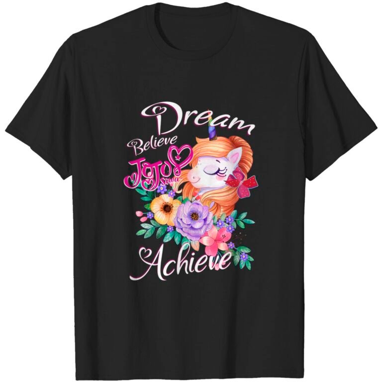 Dream Believe Achieve Unicorn Graphic T-shirt