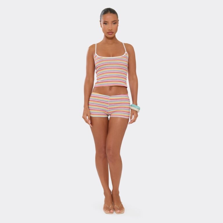 Low Rise Hot Pants In Multi Stripe, Women’s Size US 0