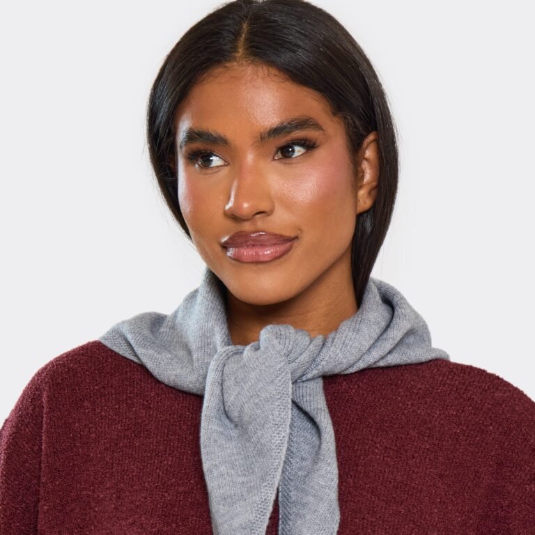 Tie Front Shawl Scarf In Grey, Women’s Size US 0