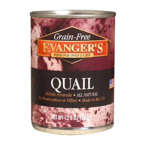 Evangers, Evanger’s Grain-Free Wet Dog & Cat Food, Quail, 12Each/12.8 Oz, 12 Pack (Count