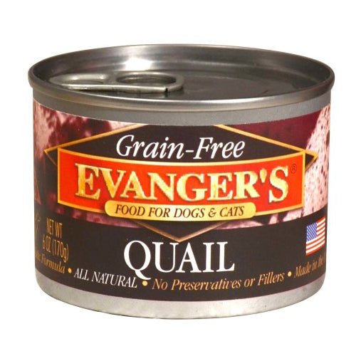 Evangers, Evanger’s Grain-Free Wet Dog & Cat Food, Quail, 24Each/6 Oz, 24 Pack (Count of