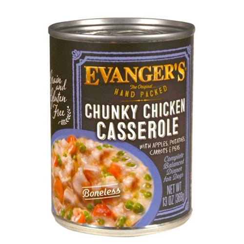 Evangers, Evanger’s Hand Packed Wet Dog Food, Chunky Chicken Casserole, 12Each/12 Oz, 12
