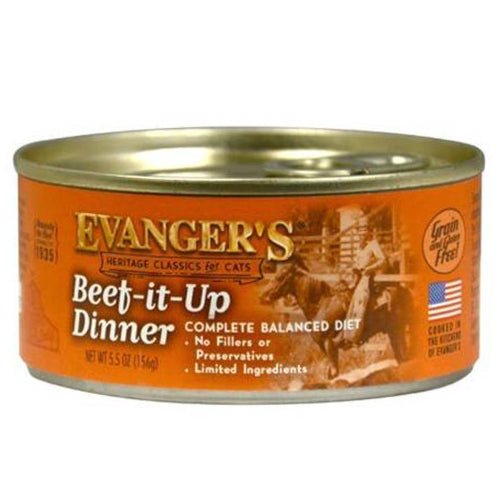 Evangers, Evanger’s Heritage Classic Wet Cat Food, Beef It Up, 24Each/5.5 Oz, 24 Pack