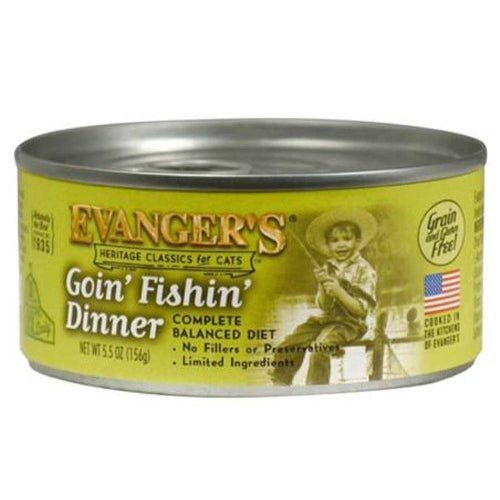 Evangers, Evanger’s Heritage Classic Wet Cat Food, Goin’ Fishin’, 24Each/5.5 Oz, 24 Pack