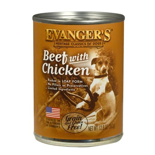 Evangers, Evanger’s Heritage Classic Wet Dog Food, Beef w/Chicken / 12.8 Oz (Count of 12)