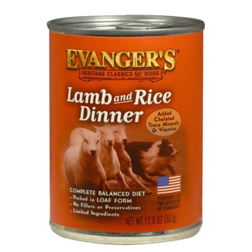 Evangers, Evanger’s Heritage Classic Wet Dog Food, Lamb & Rice, 12Each/12.8 Oz, 12 Pack
