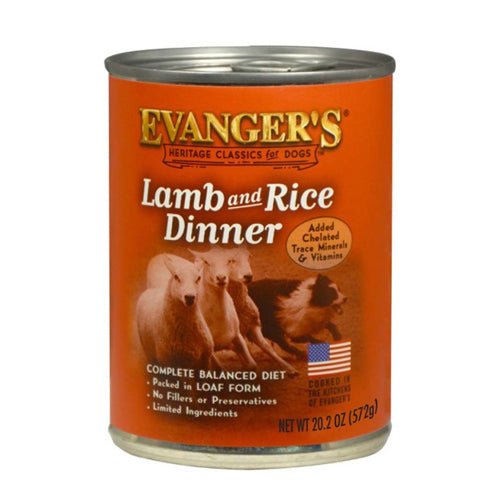 Evangers, Evanger’s Heritage Classic Wet Dog Food, Lamb & Rice, 12Each/20.2 Oz, 12 Pack