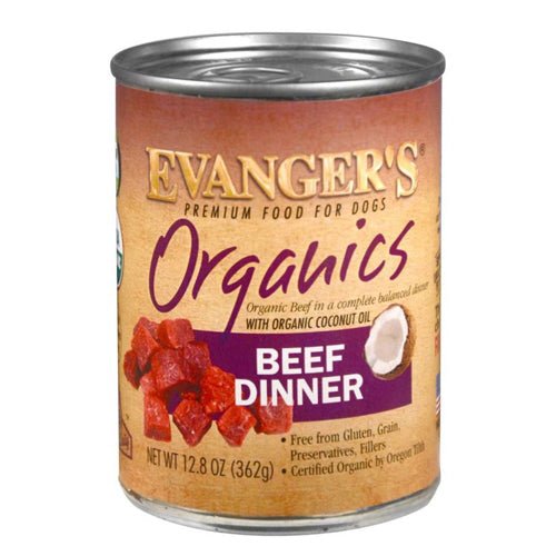 Evangers, Evanger’s Organics Wet Dog Food, Beef, 12Each/12.8 Oz, 12 Pack (Count of 12)