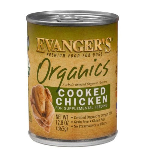 Evangers, Evanger’s Organics Wet Dog Food, Cooked Chicken, 12Each/12.8 Oz, 12 Pack (Count