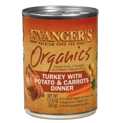 Evangers, Evanger’s Organics Wet Dog Food, Turkey w/Potato & Carrots, 12Each/12.8 Oz, 12