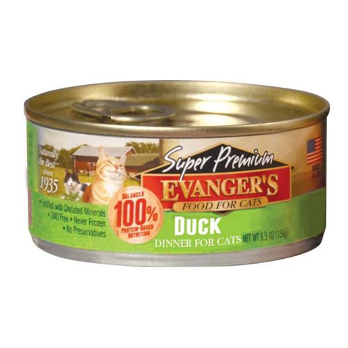 Evangers, Evanger’s Super Premium Wet Cat Food, Duck, 24Each/5.5 Oz, 24 Pack (Count of 24)