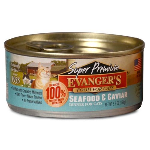 Evangers, Evanger’s Super Premium Wet Cat Food, Seafood & Caviar, 24Each/5.5 Oz, 24 Pack
