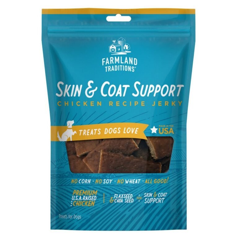 Farmland Traditions, Farmland Traditions Simple Snacks Skin & Coat Support Jerky Dog — Treats Chicken 4 3 Ounces