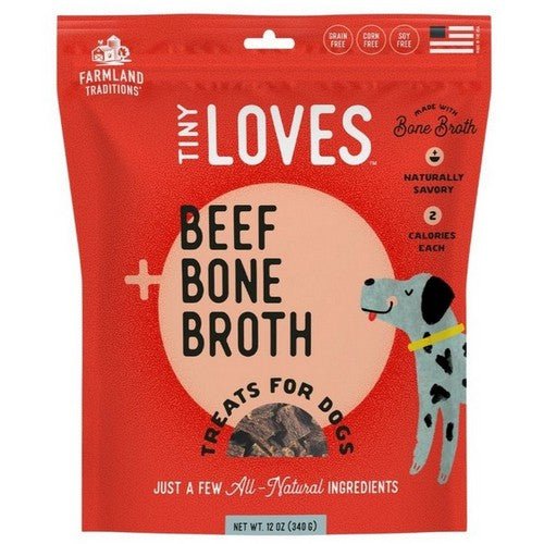 Farmland Traditions, Farmland Traditions Tiny Loves Beef w/Bone Broth Dog Treats, 5 Ounces