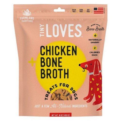 Farmland Traditions, Farmland Traditions Tiny Loves Chicken w/Bone Broth Dog Treats, 6