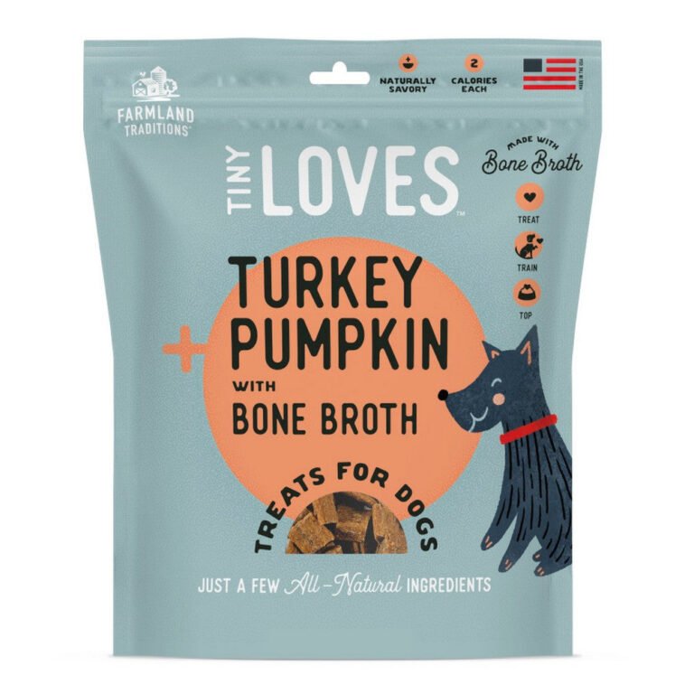 Farmland Traditions, Farmland Traditions Tiny Loves Turkey & Pumpkin w/Bone Broth Dog — Treats 16 Ounces