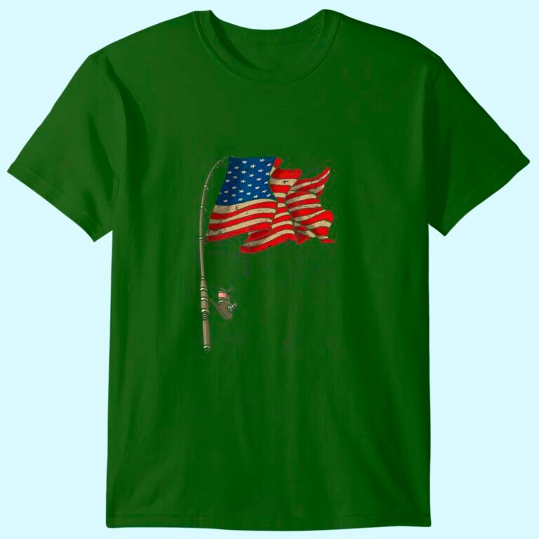 Fishing American Flag Fisherman Patriotic Day 4th Of July T-shirt
