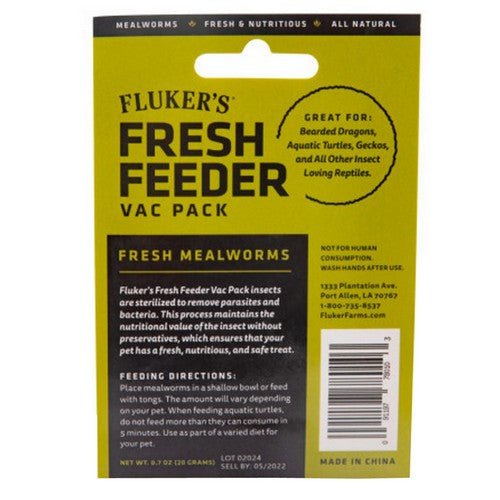 Flukers, Flukers Mealworm Fresh Feeder Vac Pack, 0.7 oz
