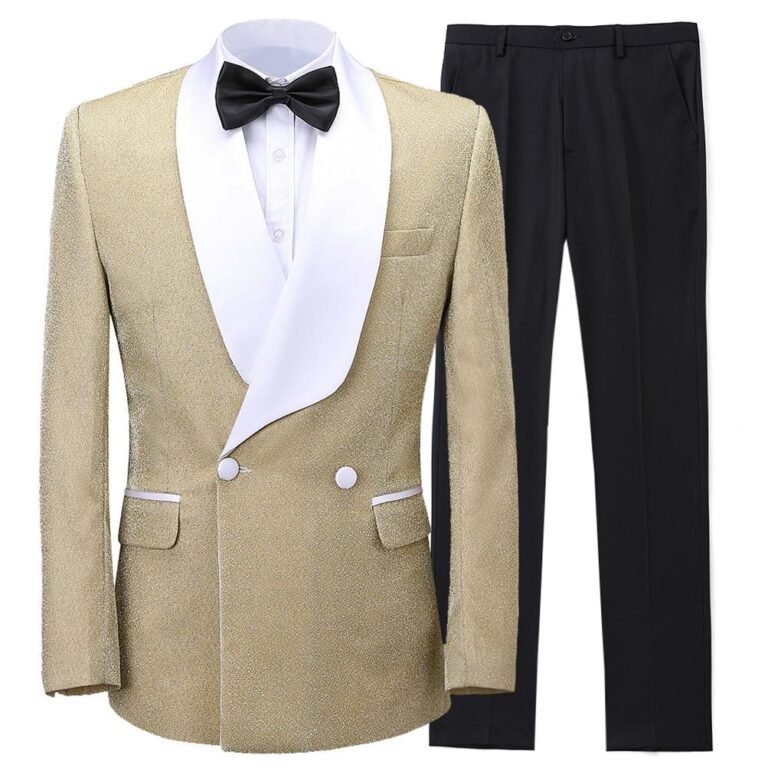 Formal Men’s Suit Double Breasted Peak lapel 2 Piece Business Tuxedos (Blazer+Pants)