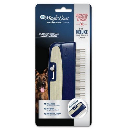 Four Paws, Magic Coat Professional Series 3 In 1 Deluxe Adjustable Dog Comb, 1 Count