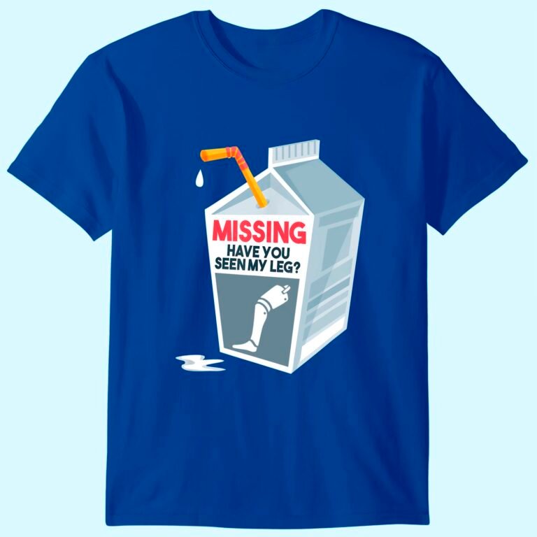 Funny Amputee Prosthetic Milk Cartoon T-shirt